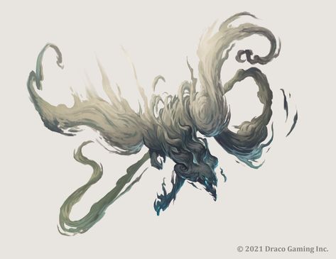 ArtStation - Air Elemental Drake, Aldo Domínguez Wind Monster Art, Wind Monster, Air Elemental, Dragon Air, Elemental Dragons, Strange Creatures, Dark Spirit, Magic System, Paintings And Drawings