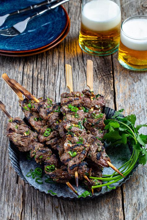 Ground Beef Skewers, Lemongrass Beef Recipe, Lemongrass Beef Skewers, Cooking Prime Rib Roast, Lemongrass Beef, Lemongrass Recipes, Beef Ribs Recipe, Cooking Prime Rib, Ground Beef Recipe