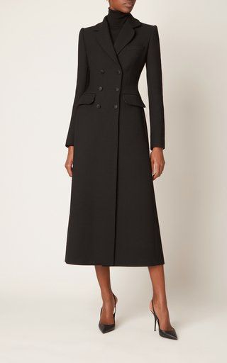 Dolce & Gabbana Fashion Collections For Women | Moda Operandi Dolce And Gabbana Coat, Dress Coats For Women Classy, Classic Coats For Women, Coat Dresses For Women, Coat Dress Outfit, Long Black Coat Outfit, Long Black Coat Women, Long Coat Dress, Black Coat Dress