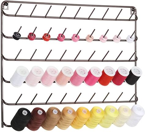 Amazon.com: Thread Holder Wall 54 Spools Thread Rack Embroidery Spool Thread Organizer Wall Mounted with Hanging Tools for Quilting Black Metal : Arts, Crafts & Sewing Thread Rack, Thread Organization, Thread Holder, Shelf Brackets, Wall Organization, Cute Room Decor, Support Mural, 4 H, Black Metal