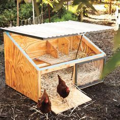 Get the free plans for for an ultra-stylish DIY chicken coop from the fantastic book of chicken coop designs, Reinventing the Chicken Coop Easy Diy Chicken Coop, Build A Chicken Coop, Small Chicken Coops, Easy Chicken Coop, Duck Coop, Portable Chicken Coop, Diy Chicken Coop Plans, Chicken Coup, Chicken Tractor