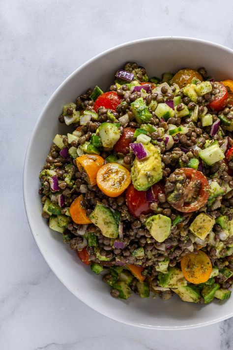 Lentil Salads, Green Lentil Salad, Cilantro Vinaigrette, Lentil Salad Recipes, French Green Lentils, Make Ahead Salads, French Lentils, Salad With Avocado, Vinaigrette Recipes