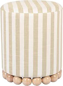 Tov Furniture Dex Beige Striped Linen Ottoman Linen Ottoman, Small End Tables, Tov Furniture, Baby Words, Fashion Toys, Striped Linen, Pharmacy Gifts, Home Decor Furniture, Egift Card