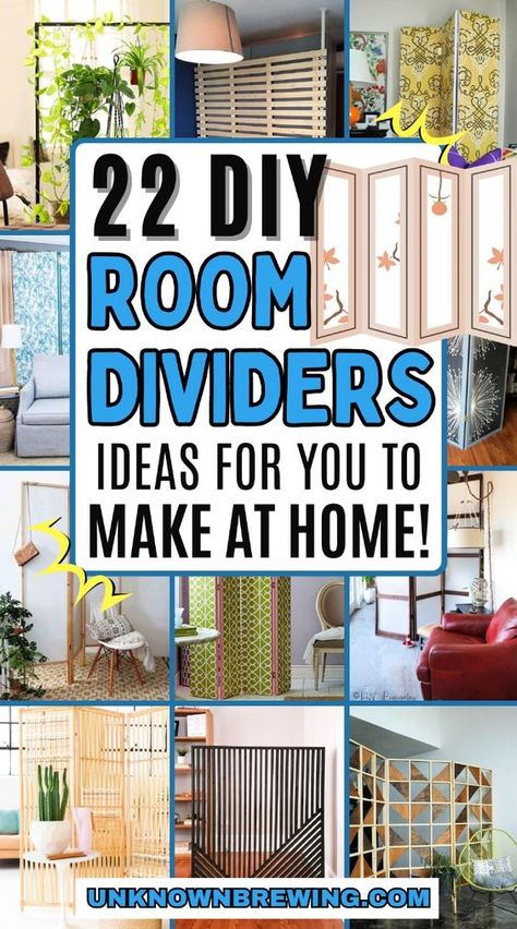 Create stylish room dividers with these DIY ideas. Perfect for adding privacy and style to any room. Home Made Room Dividers, Creating A Room Divider Small Spaces, Privacy Partition Wall, Best Room Dividers Small Studio, Studio Room Divider Ideas Small Spaces, Ideas For Partitioning A Room, Unique Ways To Divide A Room, Old Windows As Room Dividers, Easy Partition Ideas