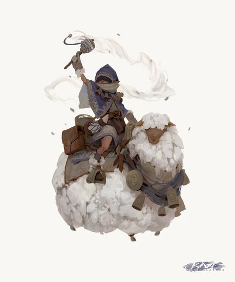 ArtStation - Personal work done in last year Sheep Concept Art, Concept Art Character, Game Character Design, Creature Concept, Character Design References, Character Creation, Creature Design, Fantasy Character Design, Character Design Inspiration