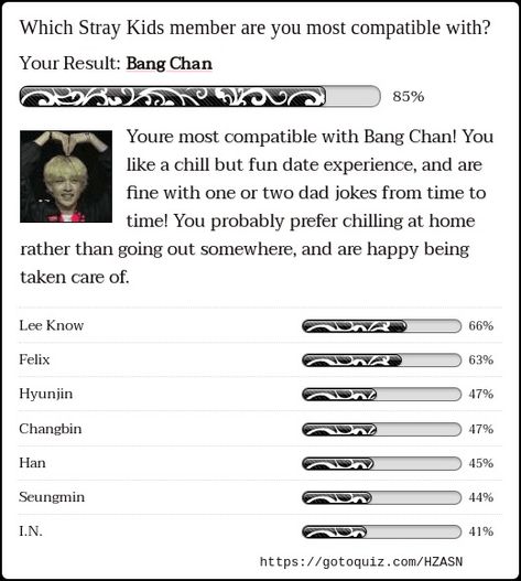 Results: Which Stray Kids member are you most compatible with? What Stray Kids Member Are You, Which Skz Member Are You, Which Stray Kids Member Are You, Straykids Username Ideas, Ateez Members Names, Stray Kids Username Ideas, Kid Contracts, Take A Quiz, Online Quizzes