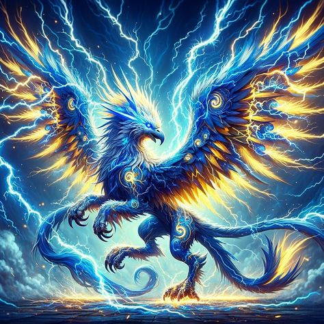 Fantasy Elemental Creatures, Elemental Animals Fantasy Art, Griffon Fantasy Art, Griffin Art Mythical, Mythical Creatures List, Cat Beast Fantasy Art, Griffin Mythical, Mythical Creature Design, Mythical Creature Art