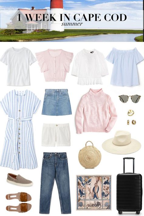 SUMMER PACKING GUIDES | CAPE COD | Audrey à La Mode Audrey A La Mode | Bloglovin’ Cape Cod Fashion Summer Outfit, Cape Cod Casual Outfits, Cape Cod Packing List, Outfits For Cape Cod Summer, Coastal Capsule Wardrobe 2023, East Coast Fashion Summer, Cape Cod Clothing Style, Cape May Outfits, Cape Cod Outfit Spring