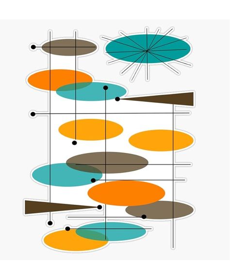 Mid Century Modern Shapes, Mid Century Patterns, Mid Century Modern Illustration, Punk Hats, Mid Century Modern Patio, Intermediate Art, Mid Century Modern Exterior, Mid Century Modern Artwork, Atomic Design