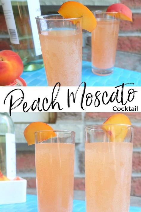 Peach Moscato Drinks, Peach Wine Cocktail, Moscato Cocktails, Moscato Punch Recipes, Peach Refresher, Moscato Recipes, Moscato Drinks, Peach Moscato, Wine Mixed Drinks