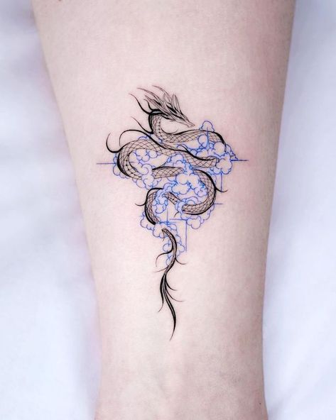 Emily Tattoo, Elegant Dragon, Miniature Tattoos, Small Dragon Tattoos, Our Mindful Life, Dragon Tattoo For Women, Scary Tattoos, Dragon Tattoos, Muster Tattoos