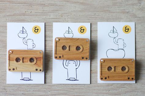 Mini Wooden Cassette Badge by eggandyolk on Etsy Wooden Cassette, Cypress Pine, Ice Cream Sprinkles, Wood Toys, Pretty Things, Cool Toys, Etsy Listing, Kids Toys, Novelty Sign