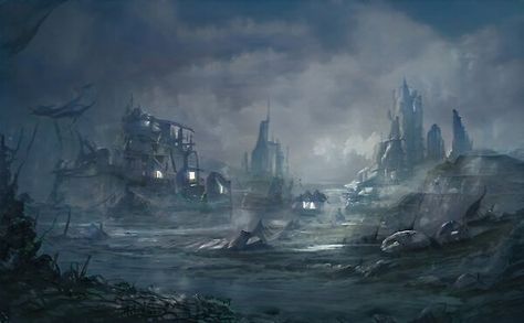 Fantasy Locations, Landscape Concept, Location Inspiration, Living On The Edge, New Fantasy, Fantasy Setting, Tabletop Rpg, On The Edge, Landscape Art