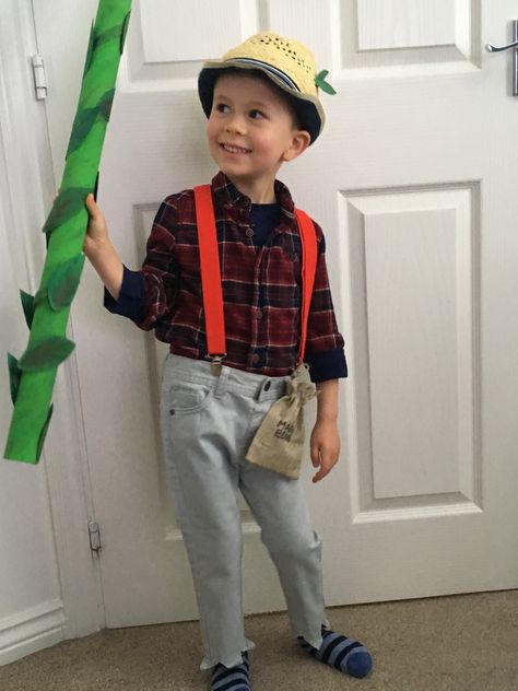 Jack And The Beanstalk Costume, Beanstalk Costume, Character Day At School, Jack And The Bean Stalk, Bean Stalk, Kid Costumes, Character Day, Dress Up Ideas, World Book Day Costumes