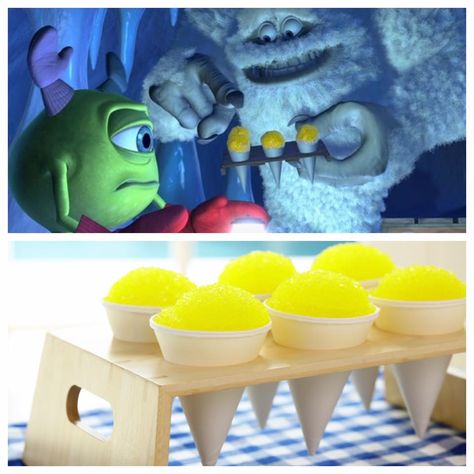 Monster Inc Snack Ideas, Monster Inc Food Ideas Snacks, Monster Inc Bday Party, Monsters Inc Snacks, Monsters Inc Halloween Party, Monsters Inc Party Food Ideas, Monster Inc Movie Night, Monster Inc Food Ideas, Monsters Inc Themed Food