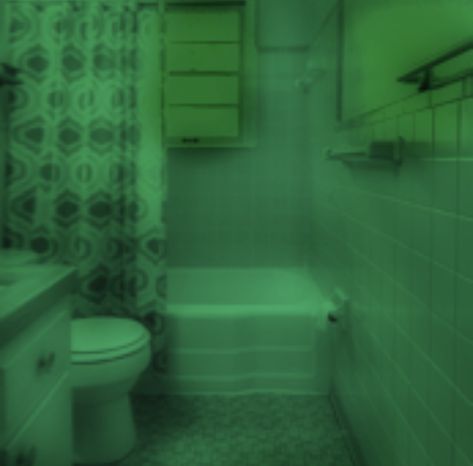 Green Liminal Aesthetic, Green Light Bathroom, Bathroom Horror Scene, Bathroom Background Drawing, Bathroom Core Aesthetic, Green Lighting Reference, Creepy Bathroom Aesthetic, Liminal Apartment, Bathroom Drawing Reference