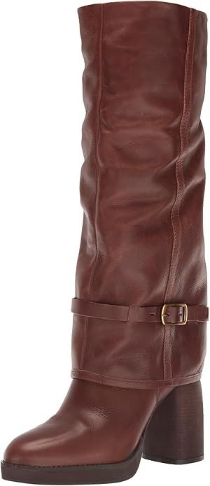 Amazon.com | Lucky Brand Women's Nathari Fold-Over Boot Fashion, Black, 5 | Mid-Calf Lucky Brand Nathari Fold Over Boots, Foldover Boots Outfit, Fold Over Boots Outfit, Derin Core, Church Outfit Ideas, Digital Wardrobe, Brown Heeled Boots, Fold Over Boots, Lucky Brand Boots