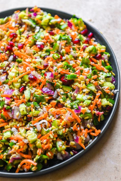 Spring Lentil Salad, Indian Chopped Salad, High Protein Lentil Salad, Sprouted Lentil Salad, High Protein Chopped Salad, High Protein Vegan Salad, Protein Salads, High Protein Salad, Simple Salads