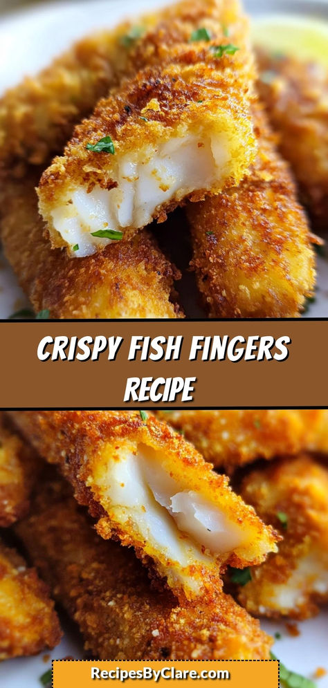 Golden and crispy fish fingers that are easy to make and perfect for any meal—serve them with your favorite dipping sauce for a delicious treat!

Ingredients:

1 lb white fish fillets (such as cod or haddock), cut into strips
1 cup all-purpose flour
1 cup panko breadcrumbs
¼ cup grated Parmesan cheese
These crunchy fish fingers are coated in a flavorful Parmesan panko mixture and fried to perfection, making them an irresistible option for lunch, dinner, or even a tasty snack! Crispy Fish And Chips, Finger Fish Recipe, Crispy Fish Recipes, Grouper Fingers Recipe, Fish Stick Recipes, Panko Fried Fish, Fish Tenders, Fish Fingers Recipe, Crunchy Fish