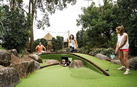 Putt Putt Course, Aqua Terrarium, Mini Golf Ideas, Golf Putt, Golf Camp, Putt Putt Golf, Kids Outdoor Activities, Adventure Golf, Art Park