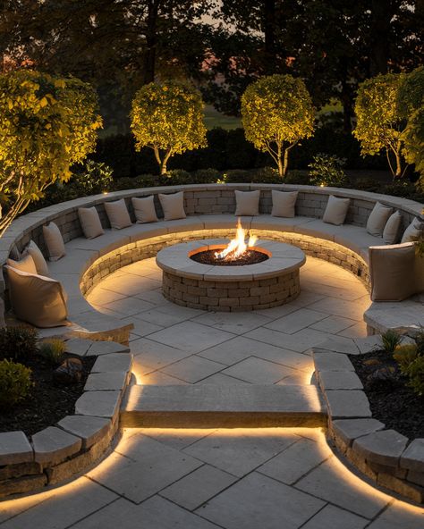 Firepit Seating, Sunken Fire Pit, Design A Garden, Sunken Fire Pits, Fresh Living Room, Cozy Garden, Diy Seating, Garden Paradise, Garden Nook