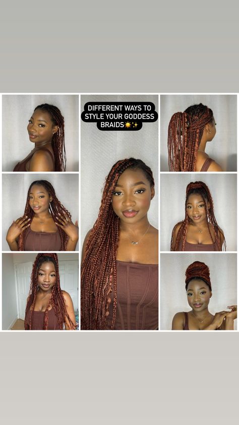 Style your braids in a bun, sideways or with a claw clip✨ Goddess Braids Styles, Goddess Braid Styles, Braids Styles, Box Braids Hairstyles For Black Women, Braided Bun, Braided Hairstyles For Black Women, Goddess Braids, Box Braids Hairstyles, Braids Hairstyles