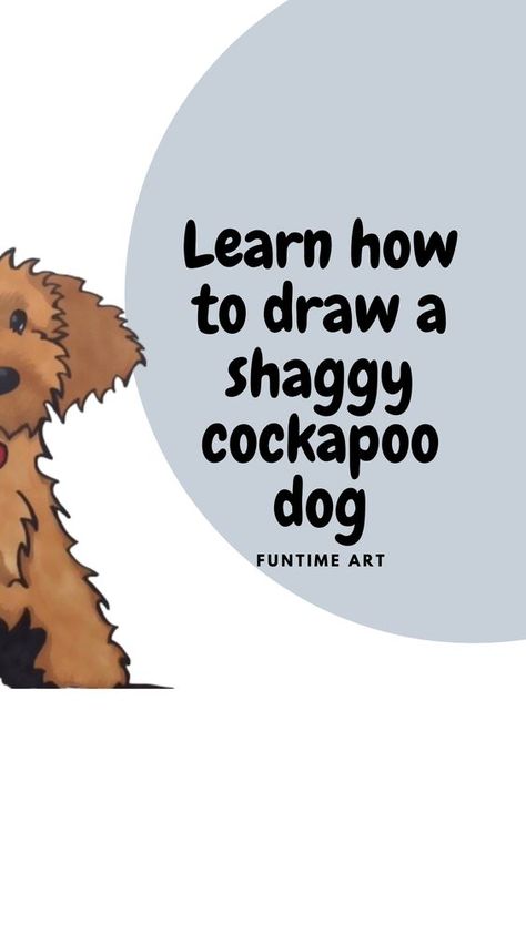 Cockapoo Drawing Simple, Cockapoo Drawing, Cute Cockapoo, Draw And Colour, Dog Doodle, Cockapoo Puppy, Shaggy Dog, Puppy Sketch, Cockapoo Dog