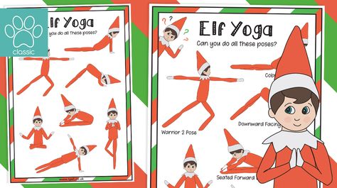 Elf Yoga Free Printable, Elf On The Shelf Yoga, Elf Yoga, Printable Elf On The Shelf, Yoga Christmas, Birthday Party Venues, Trendy Interior Design, Photography Christmas, Elf Activities