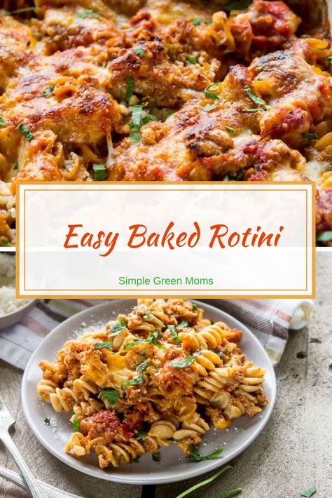 Easy Baked Rotini Pasta Recipe #dinnerideas #delicious #comfortfood #easydinner #dinner #yummy #simple #groundbeefrecipes #groundbeef #recipeideas #recipe #recipeoftheweek via @simplegreenmoms Baked Rotini, Pasta Bake Recipes, Rotini Pasta Recipes, Pasta Recipes For Lunch, Baked Pasta Recipes, Rotini Pasta, Bake Recipes, Healthy Food Recipes Clean Eating, Paleo Vegan