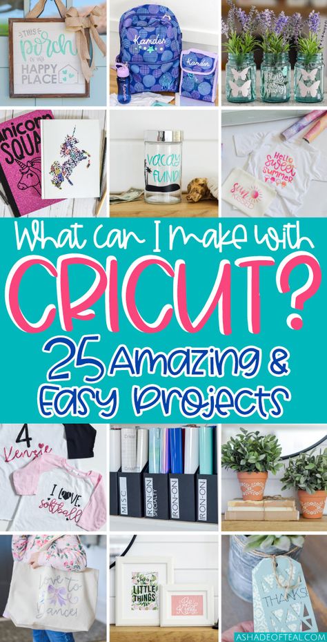 What can I make with Cricut? 25 Amazing & Easy Projects! Cricut Projects Beginner Ideas Free, Diy Cricut Joy Projects, How To Make Tshirts With Cricut Maker, Cricut Mom Projects, Cruit Maker Projects, Simple Cricut Projects For Beginners, Things To Make With Cricut Joy, What Can You Make With A Cricut, Quick Cricut Projects