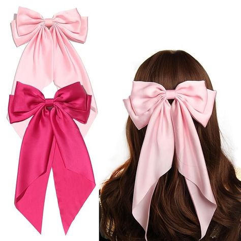 Amazon.com : SUSULU Pink Hair Bows for Women, 2pcs Big Hair Bows Long-Tail Pink Ribbon Bows Hot Pink Hair Bows Accessories Hair Barrettes Party Birthday : Beauty & Personal Care Hair Bows For Women, Hot Pink Hair, Big Hair Bows, Pink Hair Bows, Bow Accessories, Long Tail, Big Hair, Hair Barrettes, Party Birthday