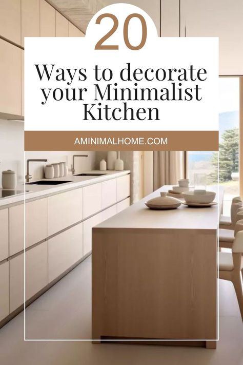 A small minimalist kitchen is organized, clean, and easy to put together if you dream of having an ideal kitchen, get inspired by these beautiful ideas. Visit my blog for more decor ideas! #aminimalhome #minimalism #lifestyle #scandi #japandi #homedecor #lifedetox #simpleliving #design #minimalismblog #minimalistkitchen #kitchen #kitchendecor #howtodecorateakitchen #smallkitchendecor Minimalist Kitchen Design Inspiration, Small Minimalist Kitchen, Kitchen Interior Minimalist, Scandi Kitchen Ideas, Modern Simple Kitchen, Japandi Kitchen Ideas, Declutter House, Minimalist Kitchen Ideas, Kitchen Declutter