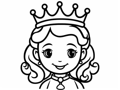 illustration of Nice simple queen coloring for kids Queen Coloring Pages, Outline Pictures, Mandala Turtle, Queen Drawing, Outline Images, Black And White Cartoon, Queen Pictures, Historical Moments, Clipart Black And White