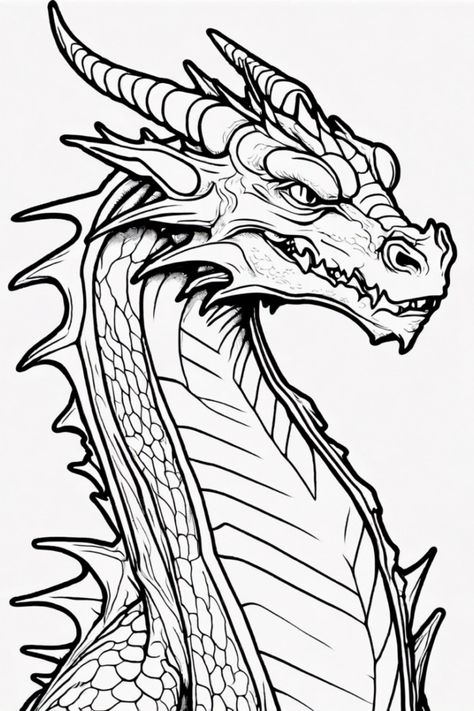 Unleash your creativity with this mystical dragon coloring page! Dive into a world of vibrant scales and majestic horns. Let your imagination run wild as you bring this fierce creature to life with a burst of colors. Get ready for a color-blissful experience unlike any other! Dragons Coloring Pages, Ink Dragon, Chest Tattoo Drawings, Mystical Dragon, Forest Coloring Pages, Red Tattoo Ideas, Dragon Coloring Pages, Fantasy Armour, Castle Coloring Page