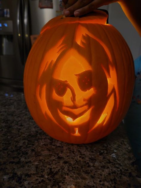 #halloween #pumpkincarving #halloweenaesthetic #cutephotoinspo #instagram Wybie Pumpkin Carving, Other Mother Pumpkin Carving, Coraline Carved Pumpkin, Coraline Jack O Lantern, Coraline Pumpkin Carving Ideas, Other Mother Pumpkin, Pumpkin Carving Coraline, Pumpkin Carving Ideas Coraline, Coraline Mother