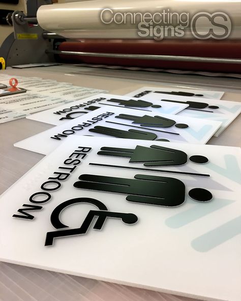 Back printed acrylic ADA sign Braille Signage, Ada Signs, Acrylic Prints