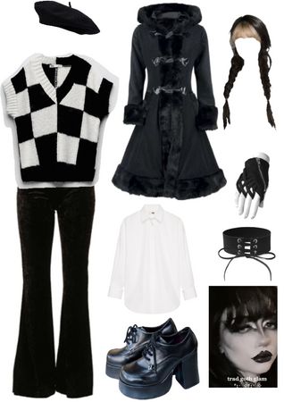 Wednesday Addams Outfit | ShopLook Wednesday Addams Capsule Wardrobe, Wednesday Addams Accessories, Wednesday Fashion Aesthetic, Wednesday Addams Inspired Outfit, Wednesday Inspired Outfit, Wednesday Outfit Ideas, Wednesday Clothes, Addams Outfit, Sabrina Outfits