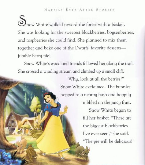 Snow White Snow White Story, Story Book Pages, Berry Pie, Woodland Friends, Bear Cubs, Story Book, Disney Princesses, Favorite Desserts, Book Pages