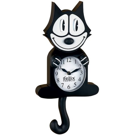 Amazon.com: Authentic Cartoon Collectible Felix The Cat Wall Clock w/ Moving Eyes & Tail: Home & Kitchen Clock Character, Cat Animated, Moving Eyes, Felix The Cat, Clock Display, Cat Clock, Power Colors, New 52, Felix The Cats