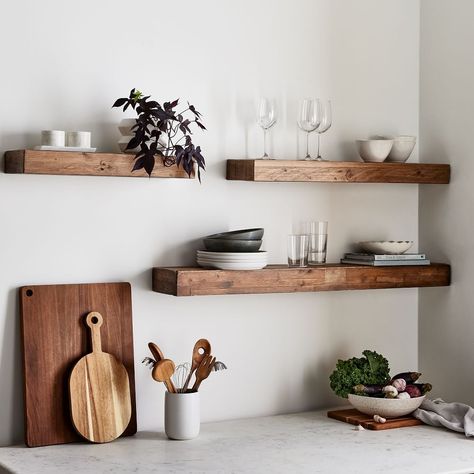 Floating Shelves: Reclaimed Solid Pine Floating Wall Shelves Shelves In Apartment, Reclaimed Wood Floating Shelves, Modern Wall Shelf, Metal Wall Shelves, Modern Bookcase, Wood Floating Shelves, Floating Wall Shelves, Shelves In Bedroom, Floating Wall