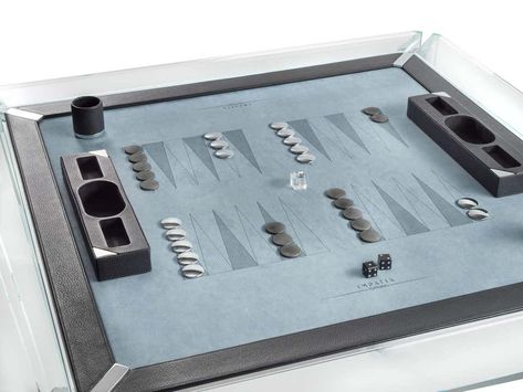 For Sale on 1stDibs - The Tuttuno leather edition backgammon game table is designed to accommodate two players with a built-in backgammon playing surface. The minimalistic design Transparent Aesthetic, Modern Game Tables, Backgammon Table, Backgammon Game, Game Tables, Glass Structure, Luxury Table, Game Table, Leather Box