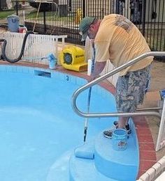 How to Paint a Pool in 5 easy steps | InTheSwim Pool Blog How To Paint A Pool, Pool Painting, Pool Cleaning Tips, Pool Makeover, Swimming Pool Art, Yard Oasis, Portable Swimming Pools, Swimming Pool Enclosures, Inground Pool Landscaping