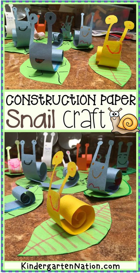 An Easy Snail Craft for Kids with a FREE Printable Template! {preschool, art, forest, bugs, creepy crawlies, projects, toddlers, ideas, templates, printables, kindergarten, animals, spring, summer, cool, construction, paper, simple, prek, kinder} Snail Craft, St Patricks Day Crafts For Kids, Bug Crafts, Spring Crafts For Kids, St Patrick's Day Crafts, Daycare Crafts, Kindergarten Art, Camping Crafts, Craft For Kids