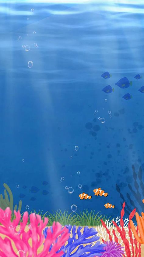 Pretty Sea Creatures, Ocean Background Aesthetic, Sea Iphone Wallpaper, Iphone Wallpaper Underwater, Under The Sea Wallpaper, Blue Iphone Wallpaper, Under The Sea Background, Sea Life Painting, Ocean Background