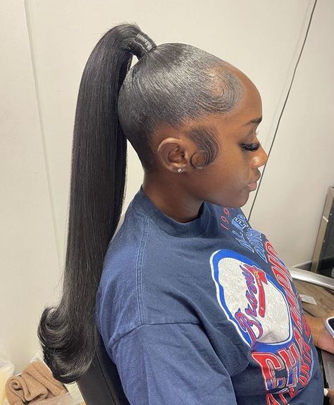 Slicked Up Ponytail, Ponytale Hairstyles For Black Women, Sleek Ponytail Hairstyles, Black Ponytail Hairstyles, Birthday Hairstyles, Braided Cornrow Hairstyles, Cute Box Braids Hairstyles, Curly Hair Styles Easy, Pretty Braided Hairstyles