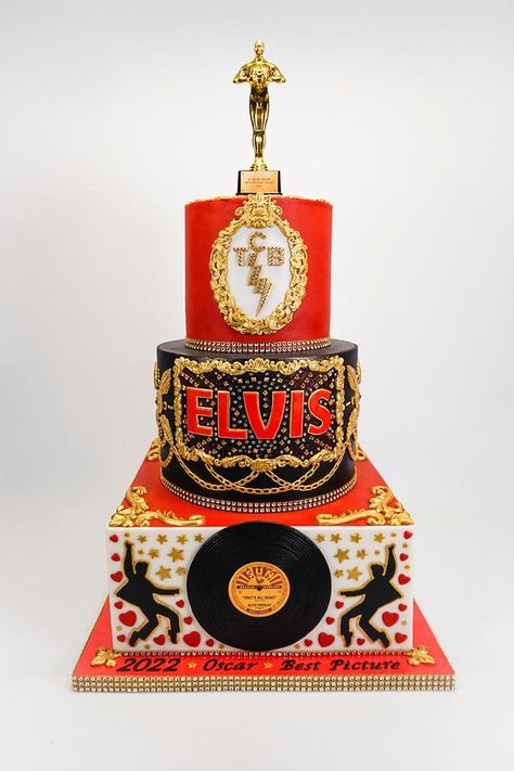 Elvis Cake Ideas Birthdays, Elvis Presley Birthday Party Ideas, Elvis Themed Birthday Party, Elvis Birthday Cake, Bday Cakes For Girls, Elvis Presley's Birthday, Elvis Party, Elvis Cake, Elvis Cakes