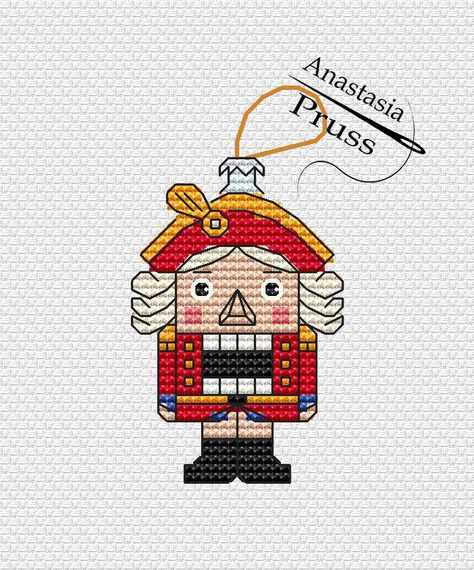 "The Nutcracker" counted cross stitch pattern. Designed by Pruss Anastasia. This pattern is an instant download PDF file and cross stitch saga format. Design size is 24w x 45h stitches. Used stitches: cross, 3/4 stitch, french knots, backstitch Amount of DMC filament used: 10 solids Nutcracker Cross Stitch, Christmas Stitchery, Primitive Cross Stitch Patterns, Primitive Embroidery, Easy Cross Stitch Patterns, Xmas Cross Stitch, Easy Cross, Cross Stitch Cards, The Nutcracker