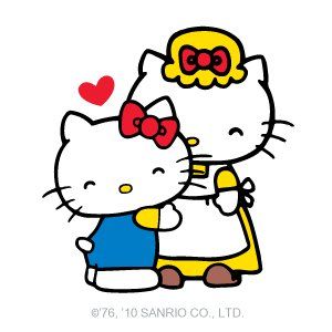 This is Hello Kitty and her Mom. <3 Hello Kitty And Her Mom, Hello Kitty Mothers Day, Hello Sanrio, Hello Kitty Printables, Hello Kitty Wallpaper Aesthetic, Kitty Wallpaper Aesthetic, Black Hello Kitty Wallpaper, Teenager Birthday, I Love Hello Kitty