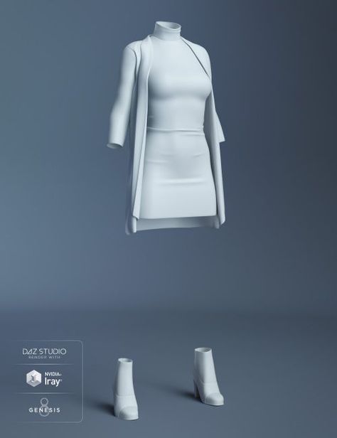 Futuristic Elegant Fashion, Clo 3d Fashion, 3d Outfit, Futuristic Clothes, Cardigan Dress Outfit, 3d Fashion Design, Futuristic Outfits, 3d Clothes, Clo 3d