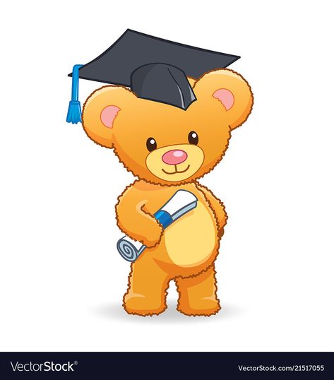 Graduating cute cuddly teddy bear Royalty Free Vector Image Teddy Bear Graduation, Teddy Bear Drawing, Graduation Bear, Bear Vector, Event Decor Direct, Cuddly Teddy Bear, Bear Drawing, New Technology Gadgets, Kindergarten Graduation